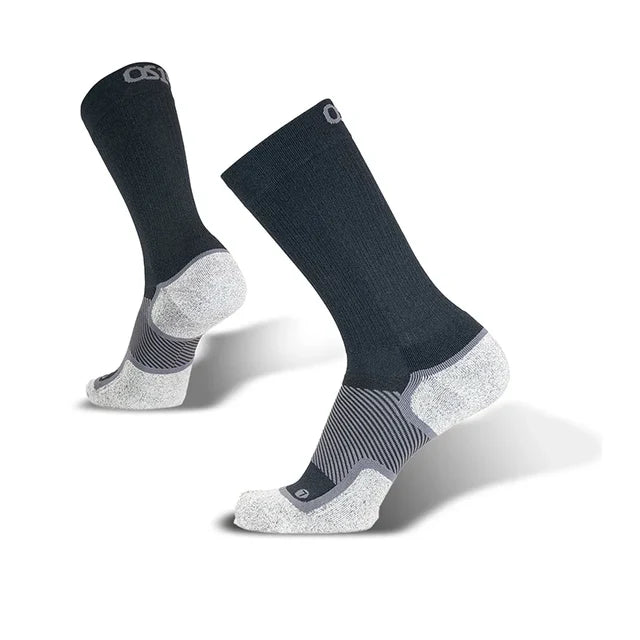 OS1st Wide Wellness Performance Crew Socks. Black.
