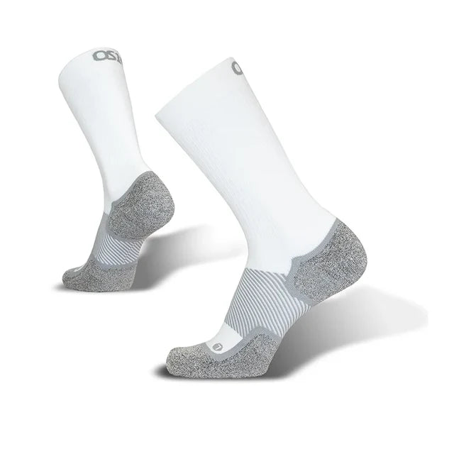 OS1st Wide Wellness Performance Crew Socks. White.