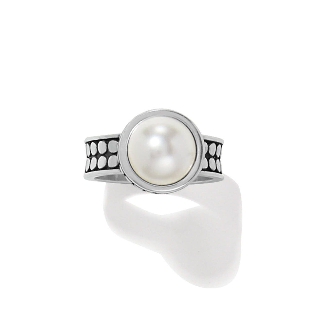 Brighton Pebble Dot Pearl Wide Band Ring Women's