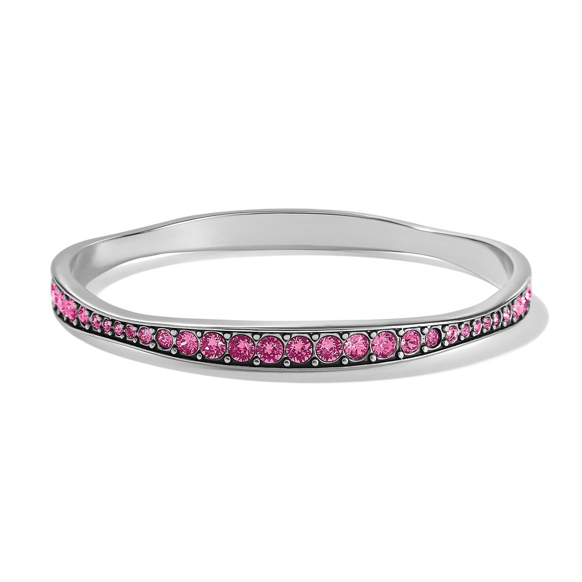 Brighton Light Hearted Crystal Bangle in Pink