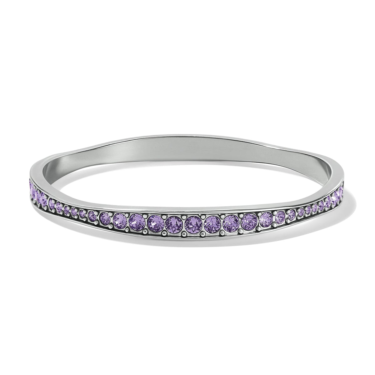 Brighton Light Hearted Crystal Bangle in Purple