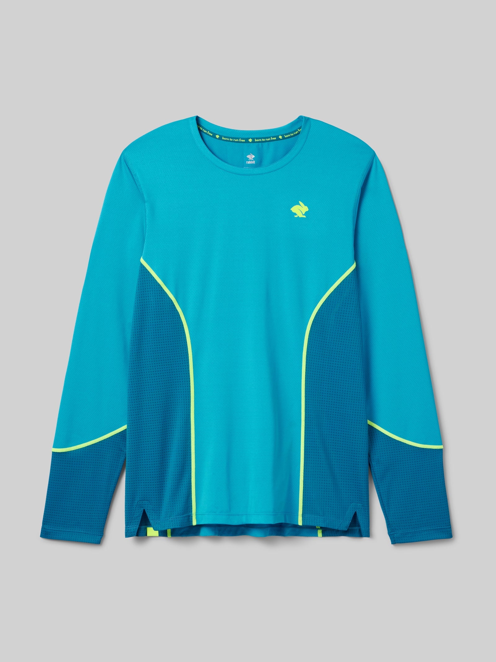 Men's rabbit Tempo Tee LS in Blue Jay