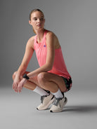 Women's rabbit EZ Tank in Strawberry Pink, back view