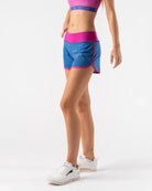 Women's rabbit Hopper 4-inch shorts in Nouveau Navy Polkadot, side view