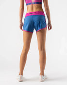 Women's rabbit Hopper 4-inch shorts in Nouveau Navy Polkadot, rear view