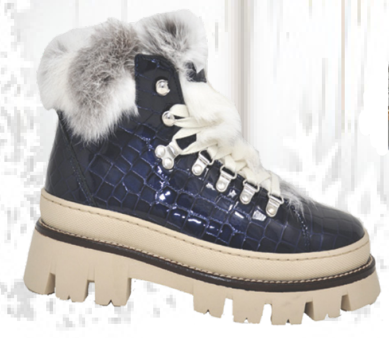Regina Imports Boston women's shearling-lined winter boots in Blue