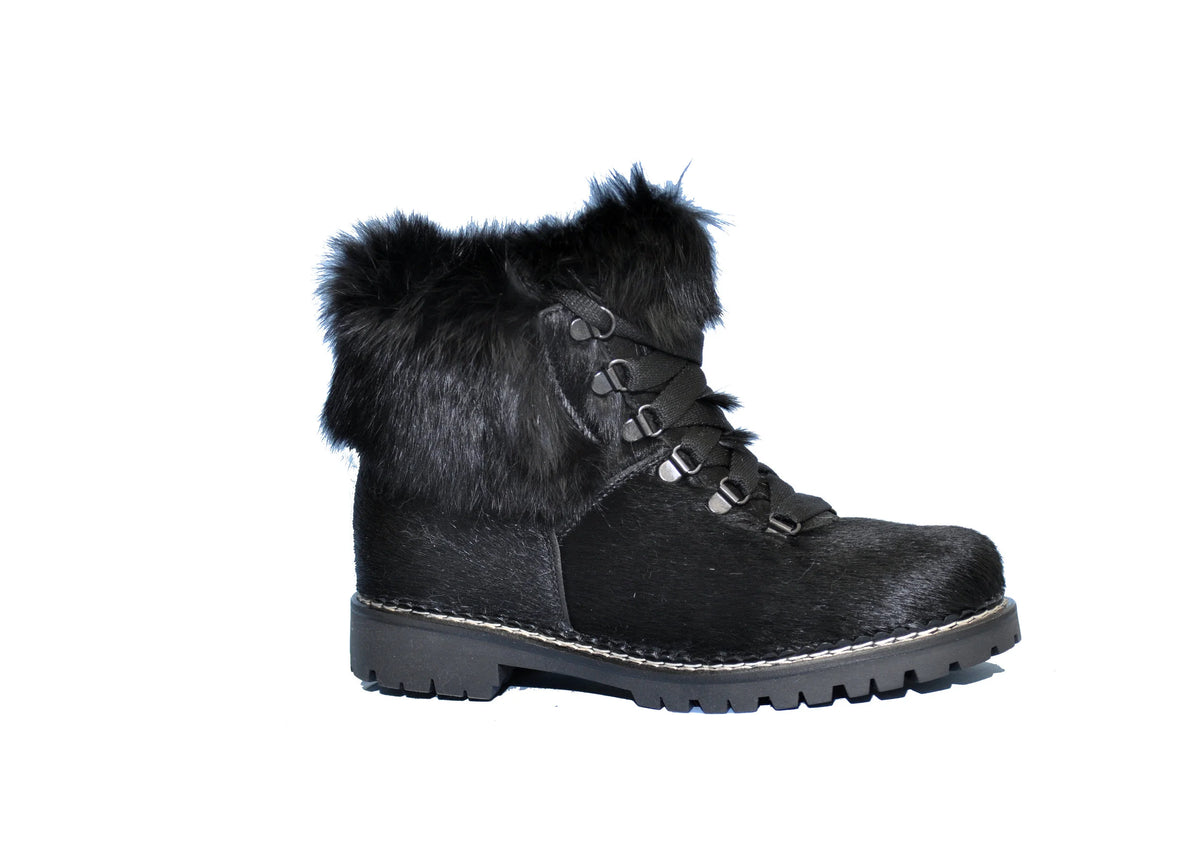 Regina Imports Forest Rabbit women's fur winter boots in Black