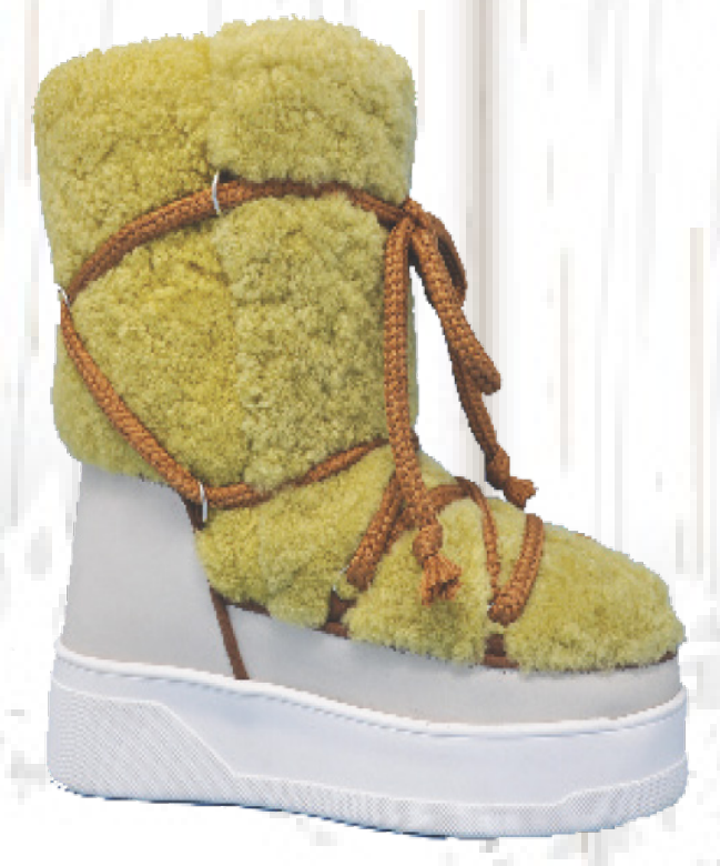 Regina Imports Zermatt women's shearling winter boots in Yellow