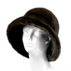 brown mink fur bucket hat