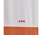 Women's Saucony Boulder Drizzle Jacket. Orange/White. Closeup.