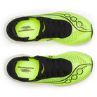Unisex Saucony Endorphin Elite 2. Yellow/Black upper. White midsole. Top view.
