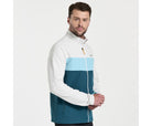 Men's Saucony Bluster Jacket. White/Green. Front view.