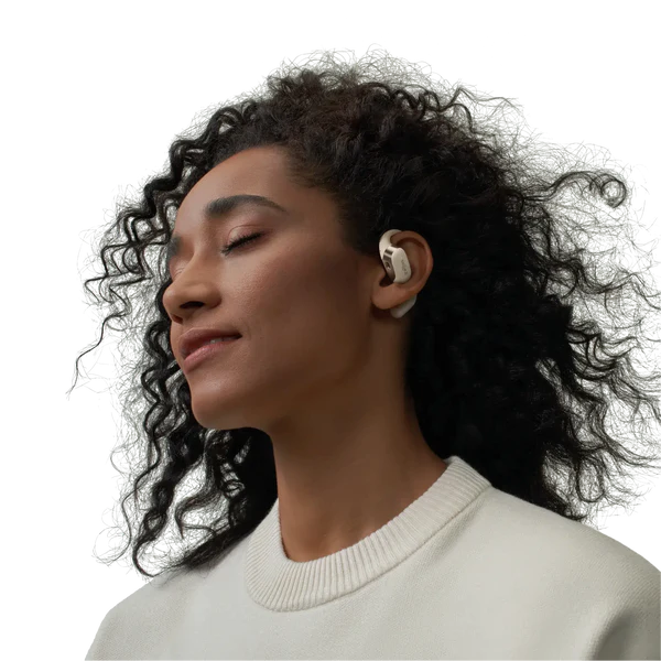 Shokz OpenFit Off White Headphones.