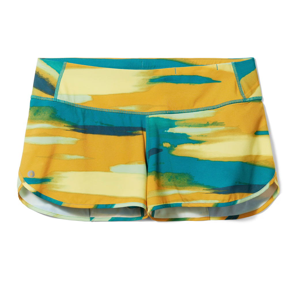 Smartwool Women’s Active Lined Short | Yellow and Blue tie dyed | Front View