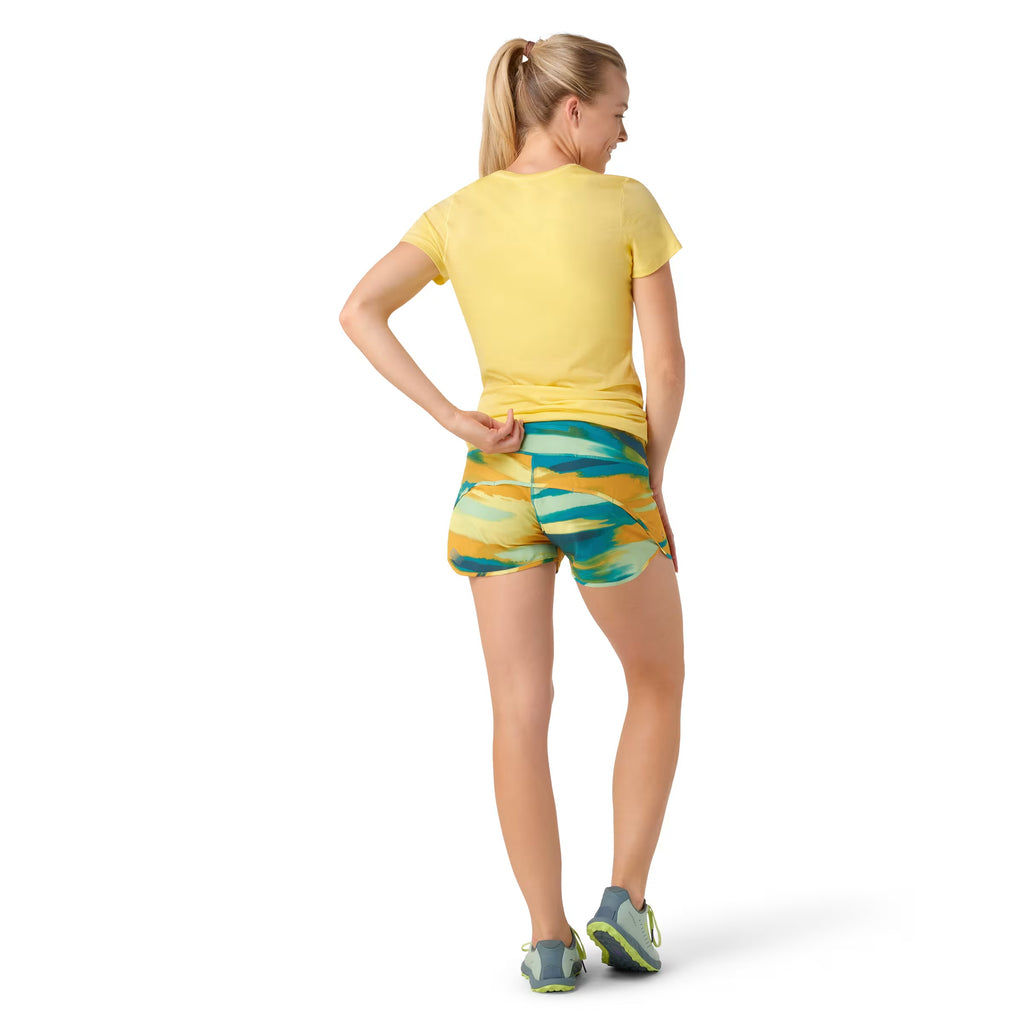 Smartwool Women’s Active Lined Short | Yellow and Blue tie dyed | Rear View