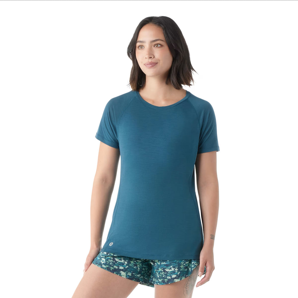 Smartwool Short Sleeve Shirt| Womens | Teal | Front/Lateral View