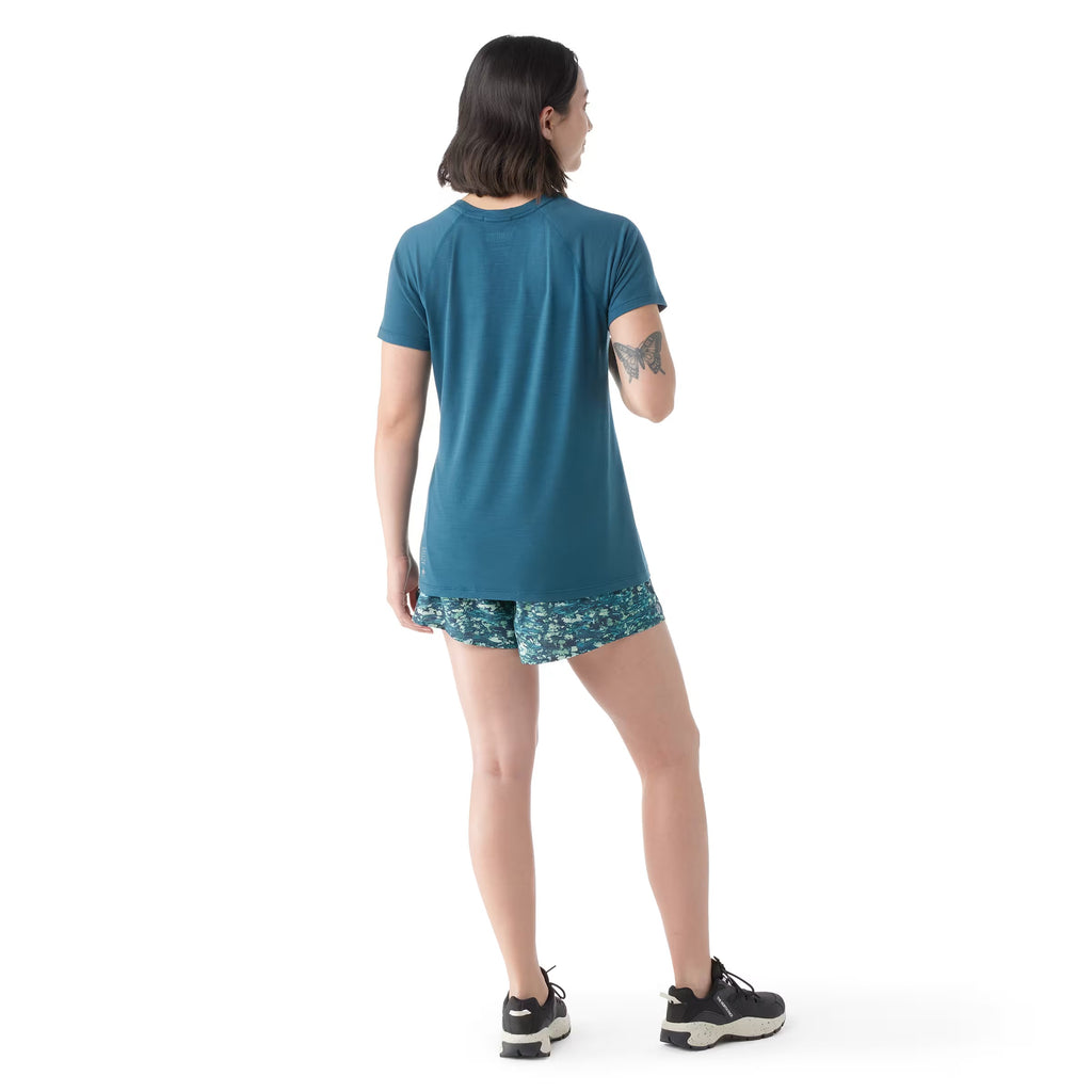 Smartwool Short Sleeve Shirt| Womens | Teal | Rear/Lateral View