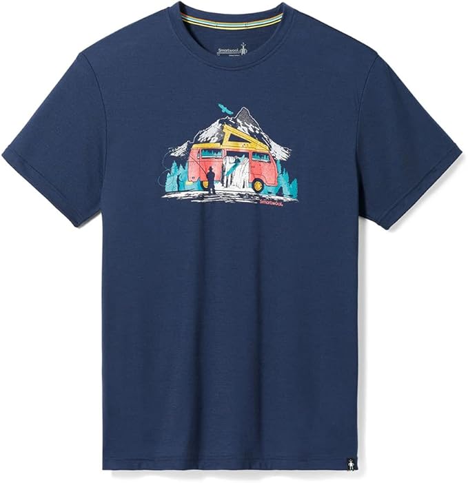 Smartwool Short Sleeve Graphic | Navy | Red Van Graphic | Front View
