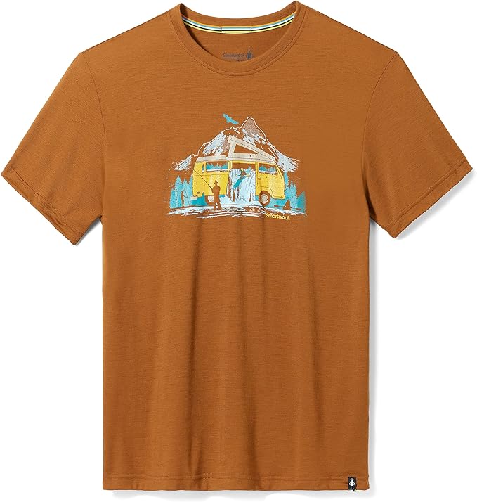 Smartwool Short Sleeve Graphic | Orange| Yellow Van Graphic | Front View