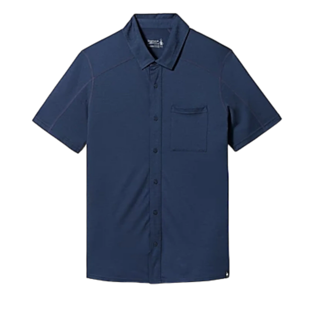 Smartwool Short Sleeve Button Down Shirt | Dark Blue | Front View