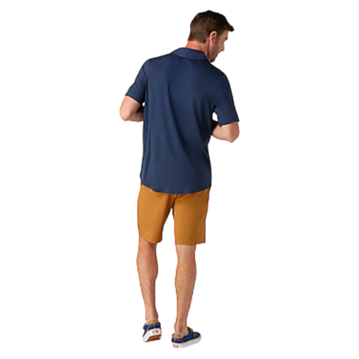 Smartwool Short Sleeve Button Down Shirt | Dark Blue | Rear View