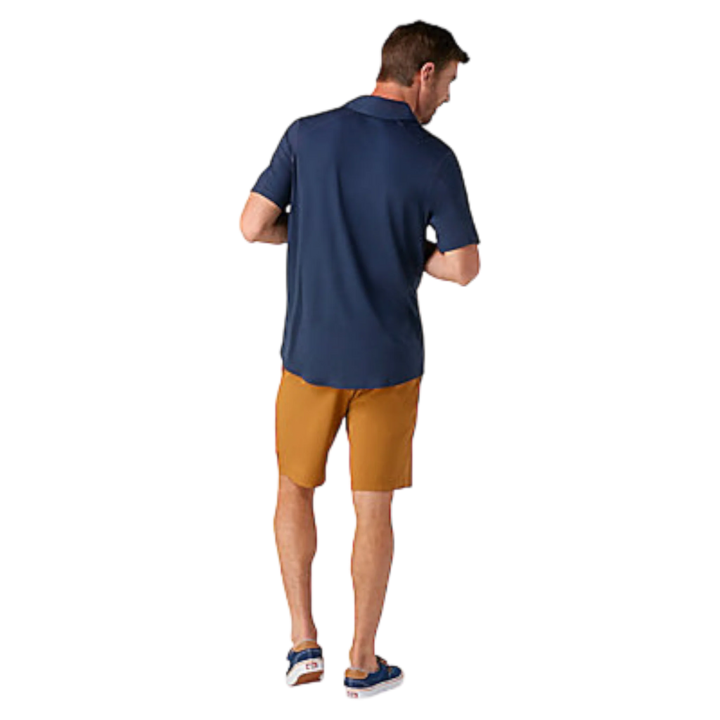 Smartwool Short Sleeve Button Down Shirt | Dark Blue | Rear View