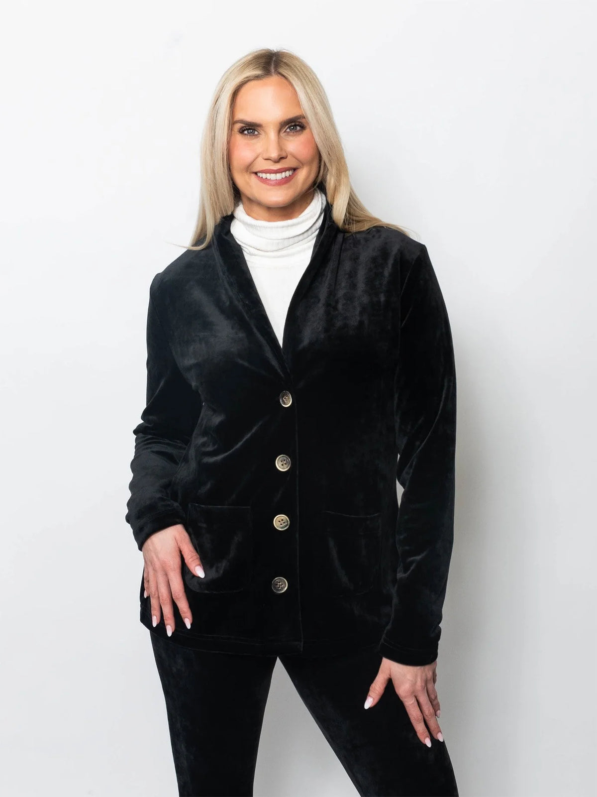 SnoSkins Plush Microfleece Cardigan Women's Black