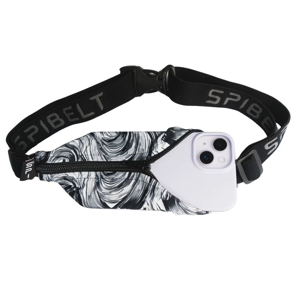 Unisex Spibelt Large Pocket | Black/White swirls