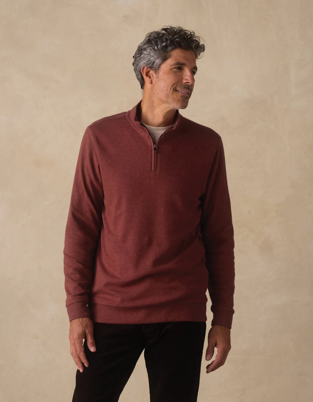 The Normal Brand Puremeso Weekend Quarter Zip Men's Redwood product image