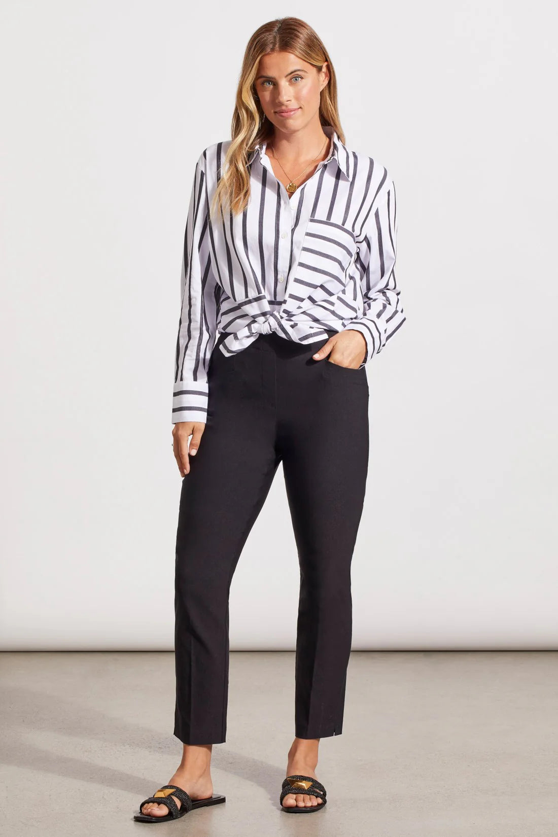 Tribal Flatten-It Pull On Ankle Pant with Side Slit Women's