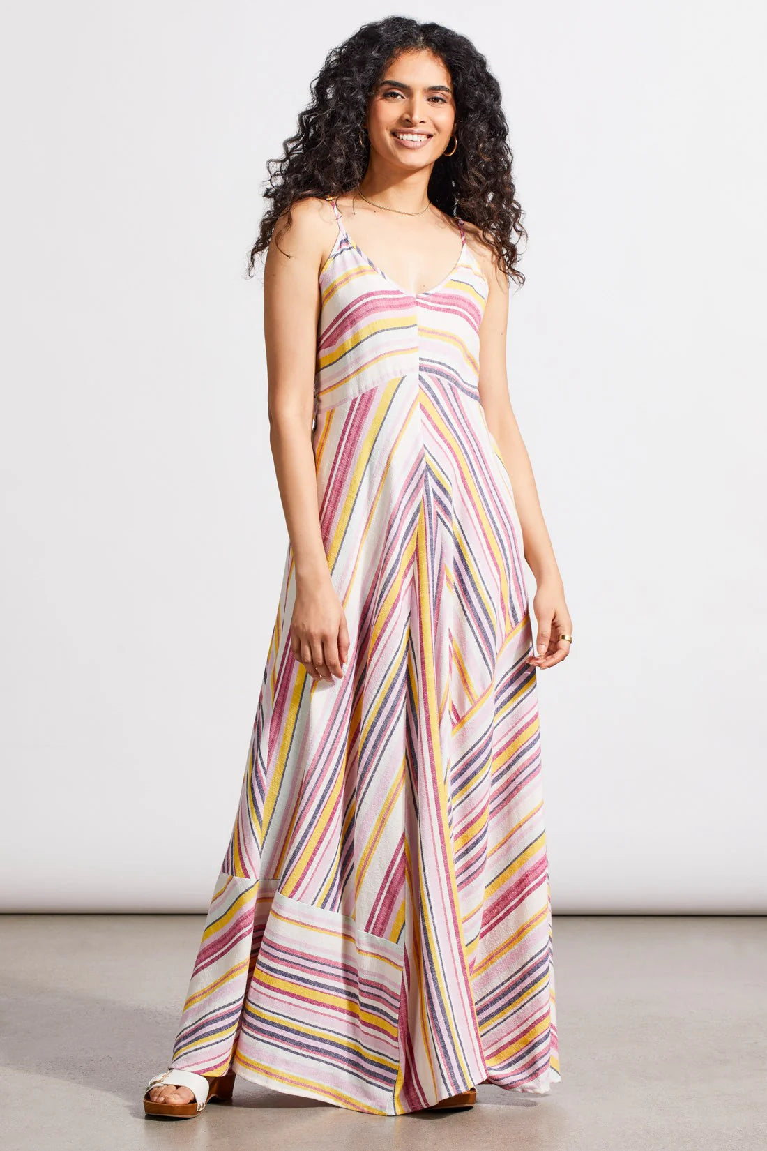 Tribal | Maxi Dress with Asymmetrical Panels and Knot Back