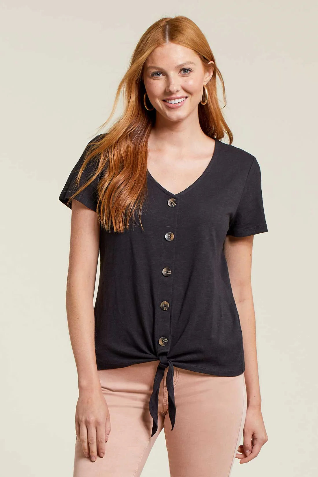 Tribal Button Knot-Hem Top Women's