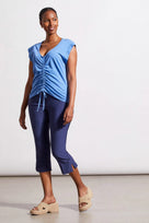 Tribal Sleeveless V-Neck Top with Ruching Women's
