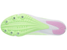 Unisex Adidas DistanceStar. Green, white and pink outsole.