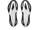 Unisex Asics Megablast. Purple upper. White midsole. Bottom view.