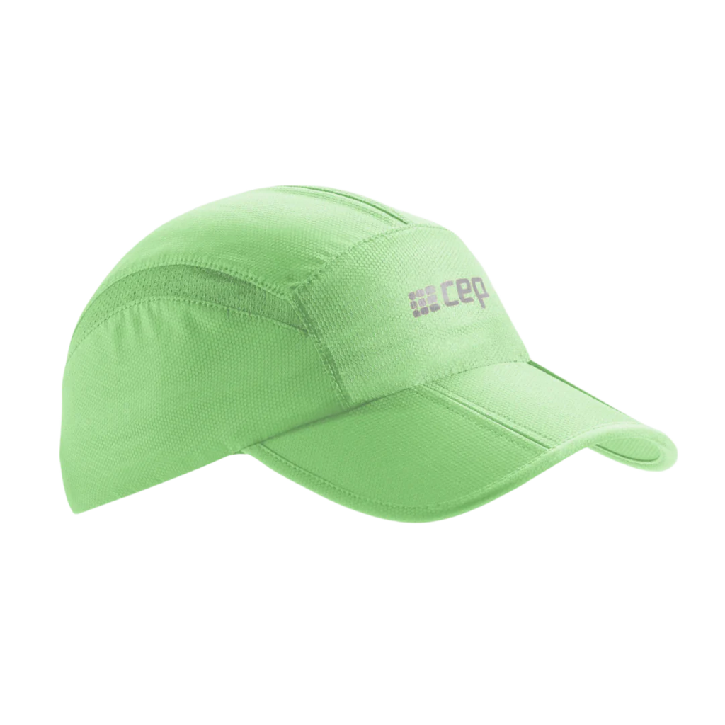 Unisex CEP Run Cap. Green. Front view.