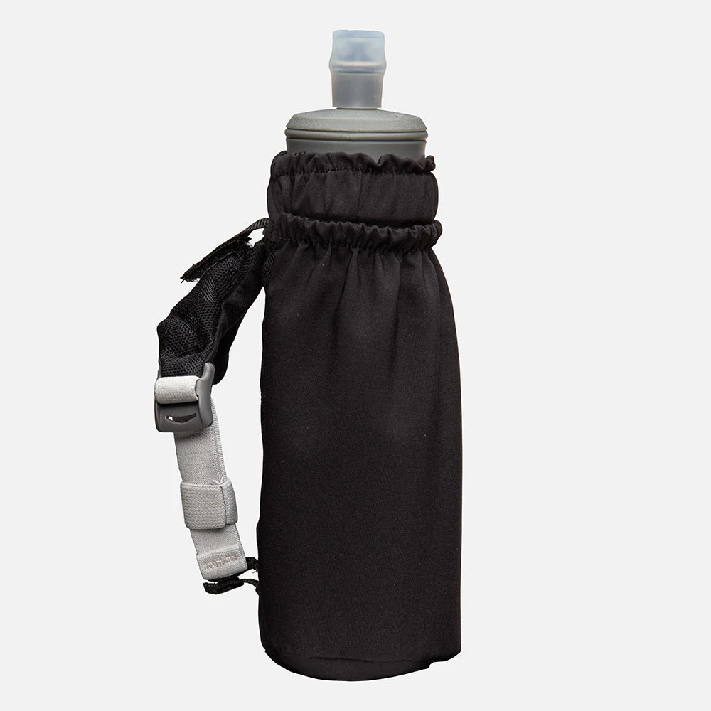 Unisex Nathan Pinnacle Soft Flask Handheld 14oz. Black. Side view.