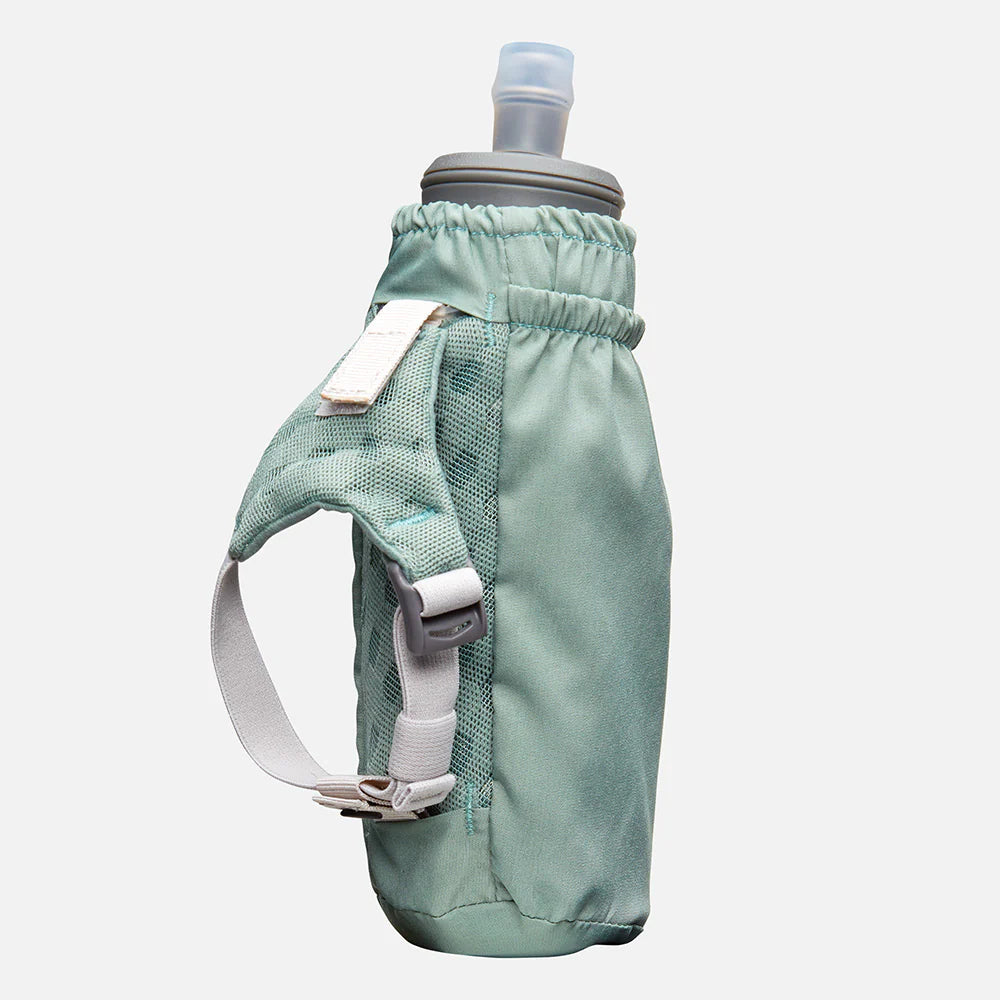 Unisex Nathan Pinnacle Soft Flask Handheld 14oz. Green. Back view.