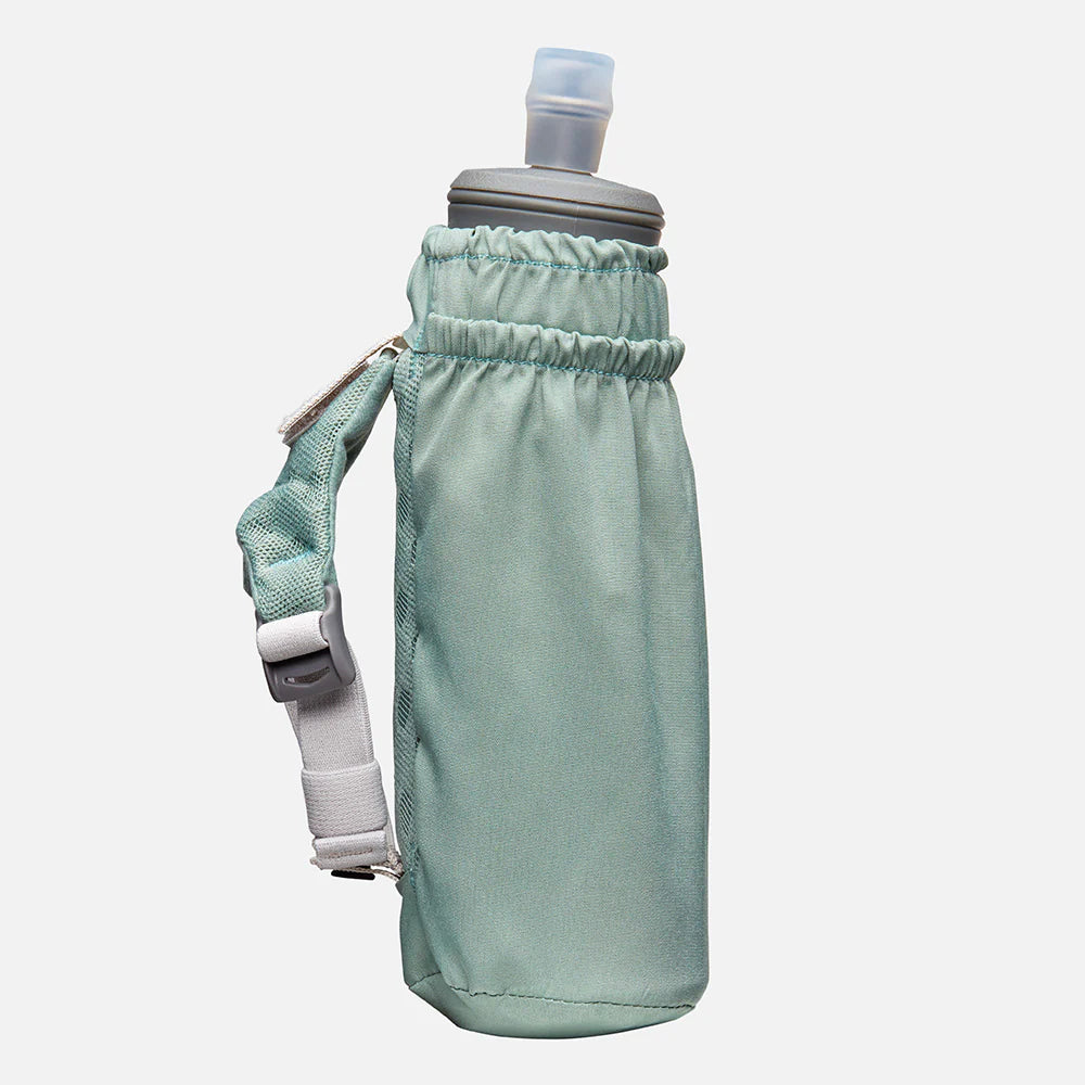 Unisex Nathan Pinnacle Soft Flask Handheld 14oz. Green. Side view.