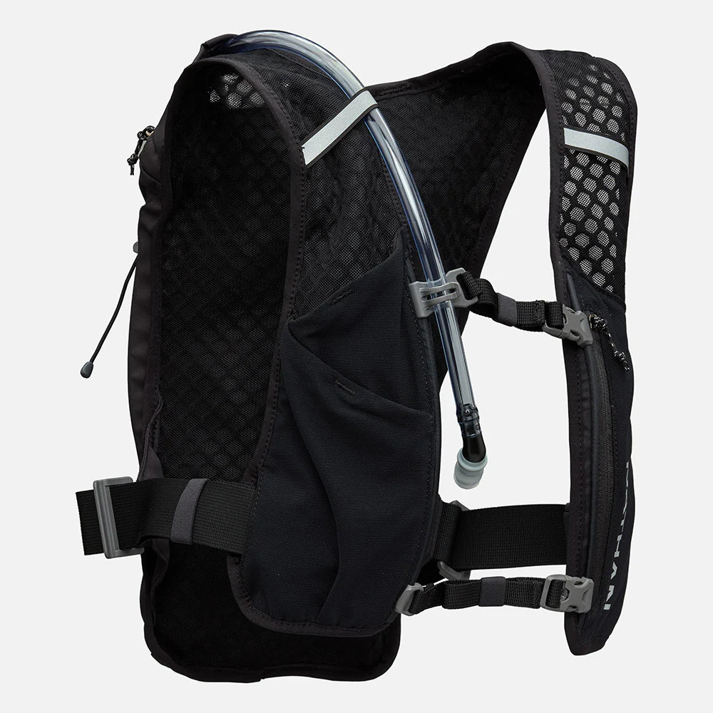 Unisex Nathan Quickstart 3.0 4 Liter Hydration Pack. Black. Front view.