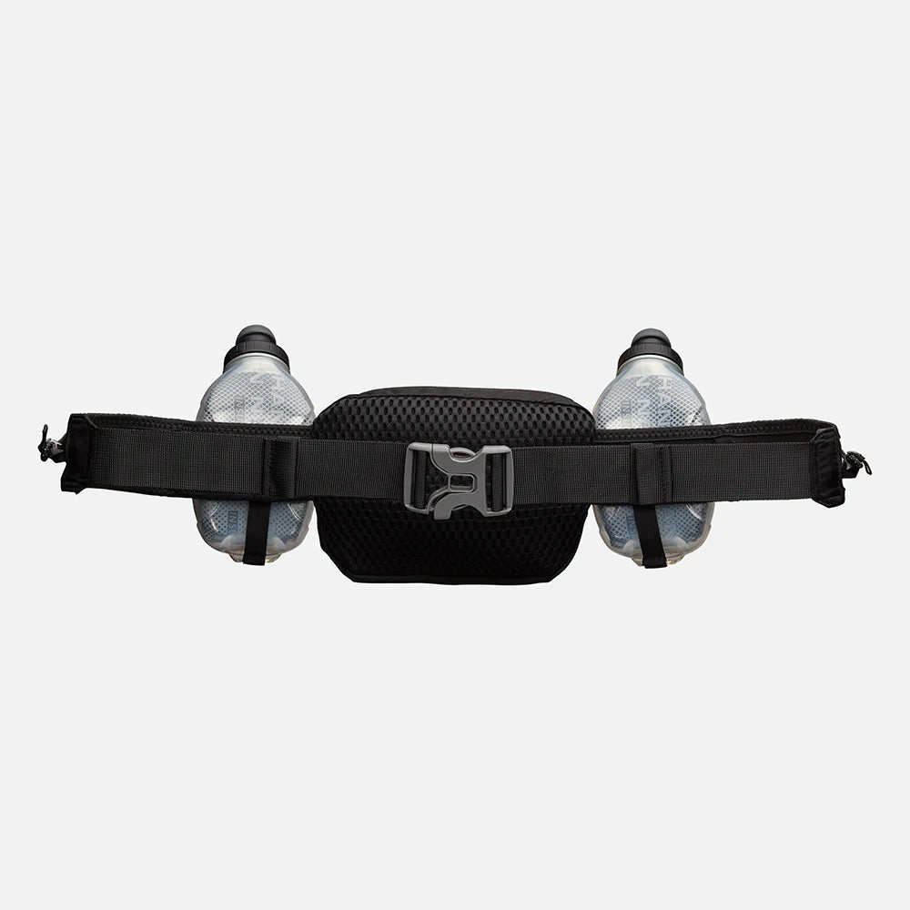 Unisex Nathan TrailMix Plus 3.0 Insulated Hydration Belt. Black. Back view.