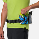 Unisex Nathan TrailMix Plus 3.0 Insulated Hydration Belt. Black. Side view.