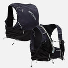 Unisex Nathan Pinnacle Pro 12 Liter Hydration Vest. Black. Front and back view.