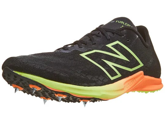 Unisex New Balance FuelCell SuperComp XC-X in Black/Bleached Lime Glo — lateral view