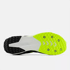 New Balance FuelCell X-7 v5. Black upper. Green/White midsole. Bottom view.