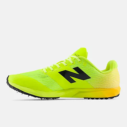 New Balance FuelCell XC7 v5 Green/Orange cross country spike - alternate view