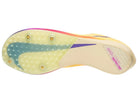 Nike ZoomX Dragonfly 2. Yellow upper. Pink midsole. Bottom view.