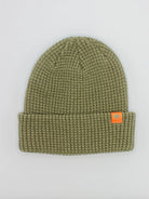 Rabbit Waffle Beanie. Pale brown colorway.