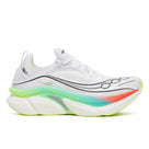 Saucony Endorphin Elite 3. White upper. White midsole. Lateral view.