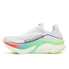 Saucony Endorphin Elite 3. White upper. White midsole. Medial view.